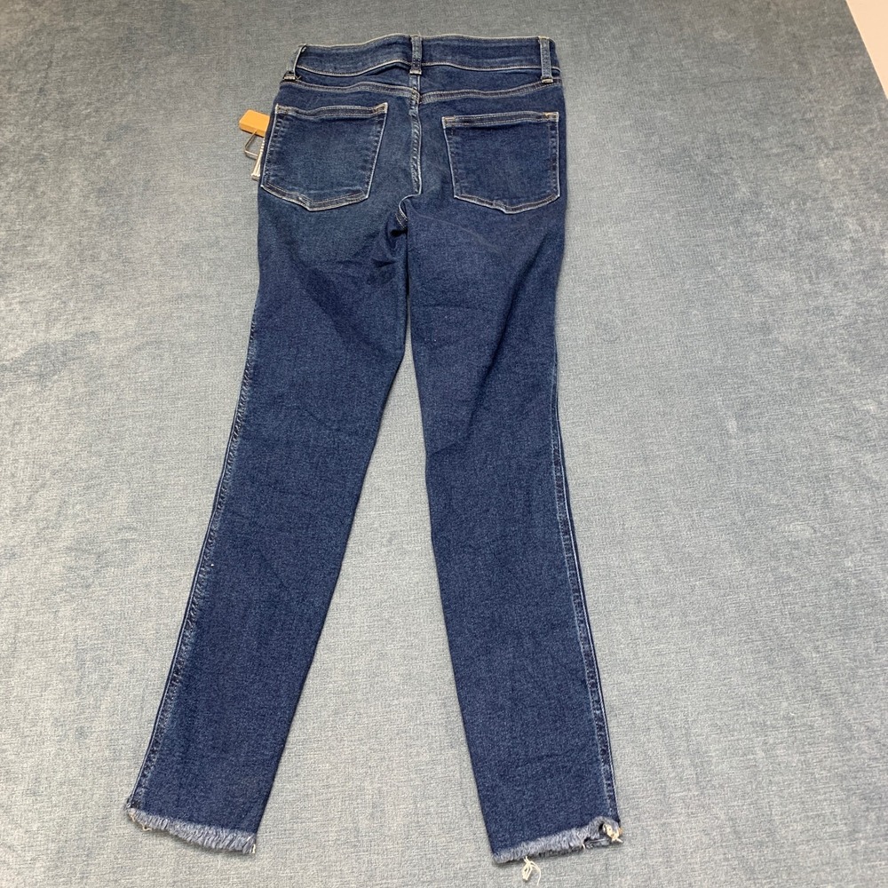 Free People We The Free Jeans Women 28 Blue Denim Frayed Hem Straight Leg Travel